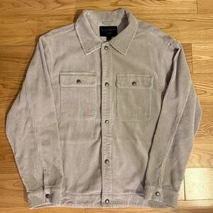 All Saints Light Gray Corduroy Shirt Jacket